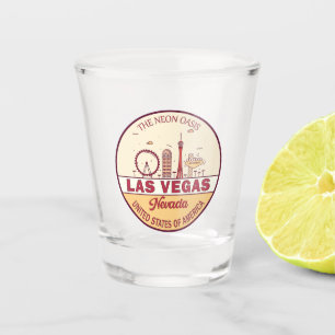 Las Vegas Nevada City Skyline Emblem Schnapsglas