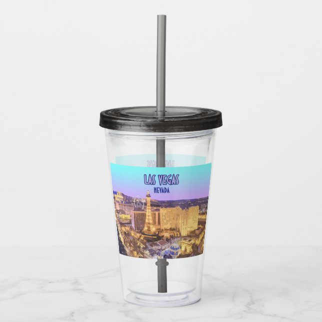 Las Vegas Nevada Der Streifen Vintag Acryltrinkbecher (Vorderseite)