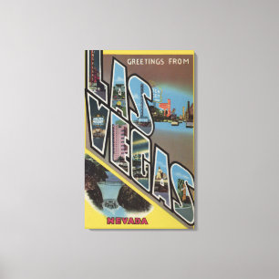 Las Vegas, Nevada - große Buchstabe-Szenen Leinwanddruck
