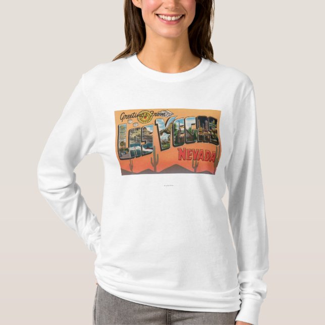Las Vegas, Nevada - große Buchstabe-Szenen T-Shirt (Vorderseite)
