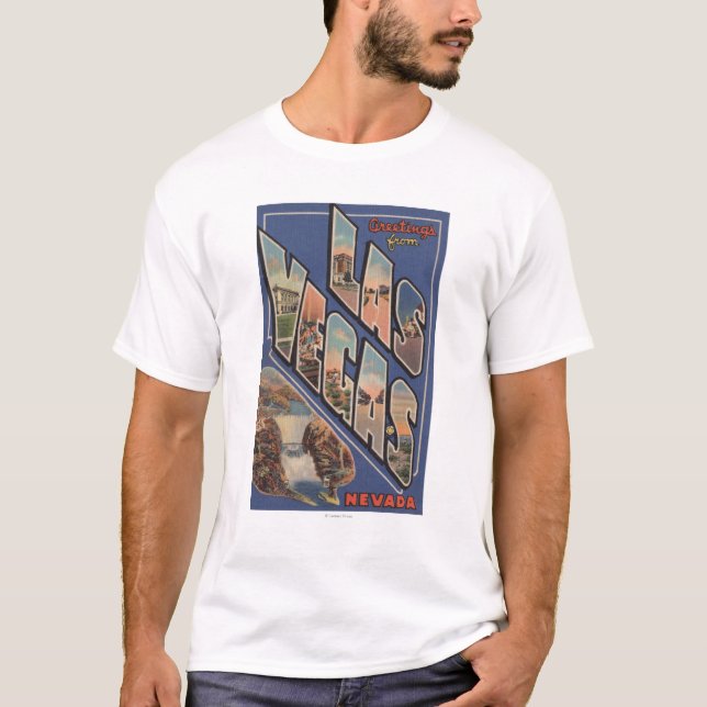 Las Vegas, Nevada - große Buchstabe-Szenen T-Shirt (Vorderseite)