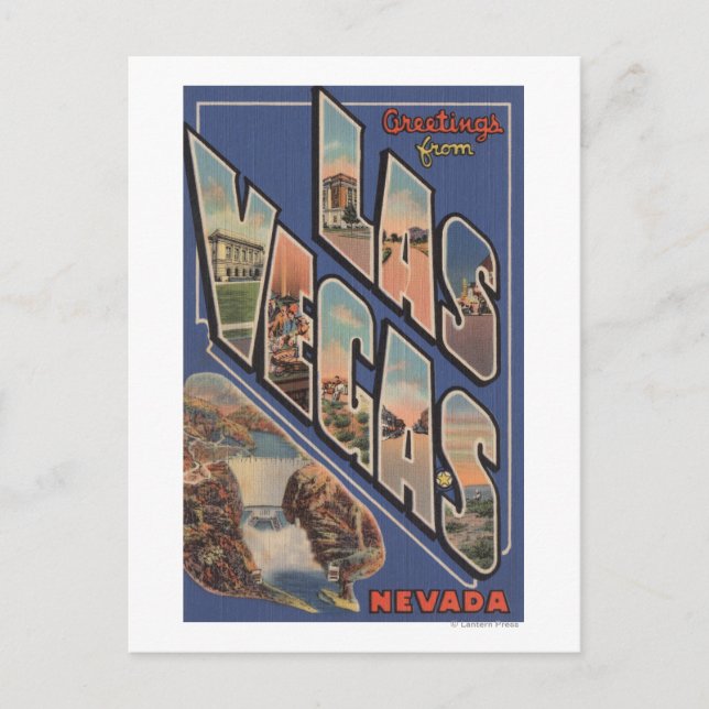 Las Vegas, Nevada - Große Buchstabenszenen 2 Postkarte (Vorderseite)