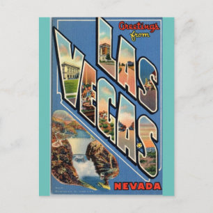 Las Vegas Nevada Jahrgang Reise Postkarte