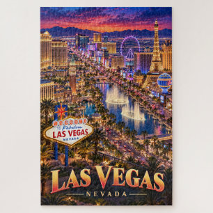 Las Vegas Nevada Neon-Skyline Reiseplakat