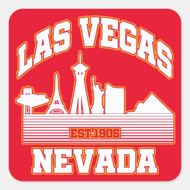 Las Vegas, Nevada Quadratischer Aufkleber (Vorderseite)