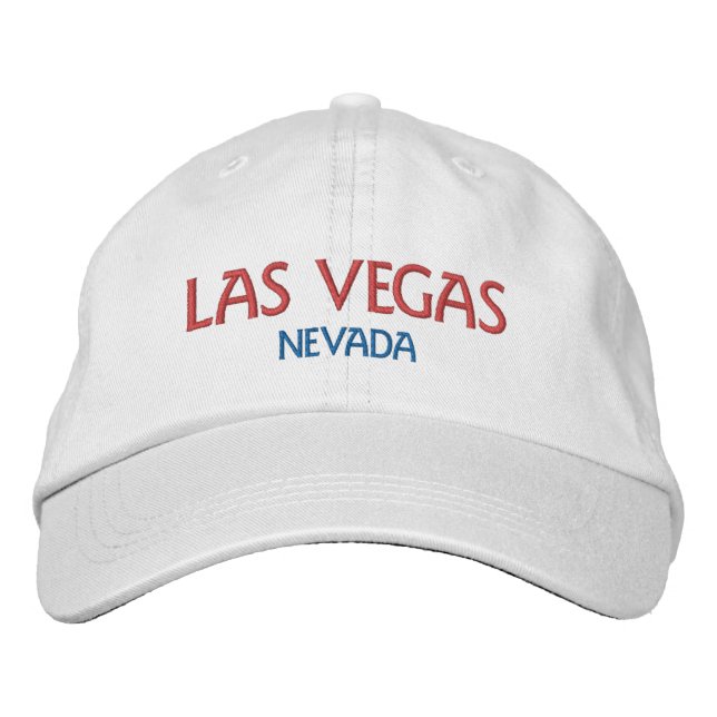LAS VEGAS NEVADA Red Blue White Cotton Bestickte Baseballkappe (Vorderseite)
