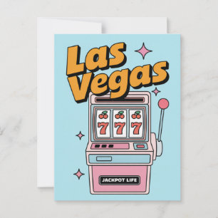 Las Vegas Nevada Retro-Slot-Maschine Jackpot Postkarte