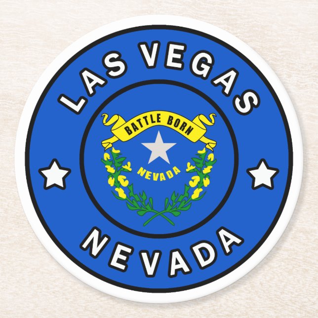 Las Vegas Nevada Runder Pappuntersetzer (Vorderseite)