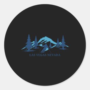 Las Vegas Nevada Skigebiet Skifahren Runder Aufkleber