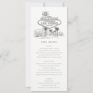 Las Vegas Nevada Skizze Hochzeitsmenükarte Einladung