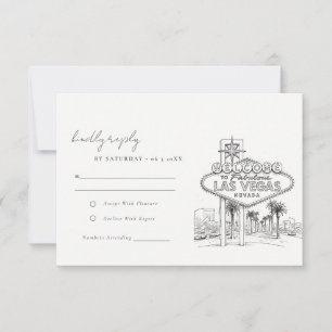 Las Vegas Nevada Skizze Landschaft Hochzeit RSVP Karte
