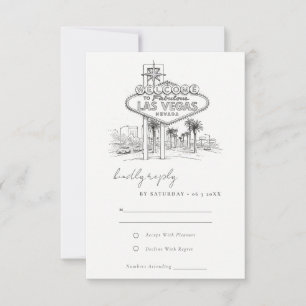 Las Vegas Nevada Skizze Landschaft Hochzeit RSVP Karte