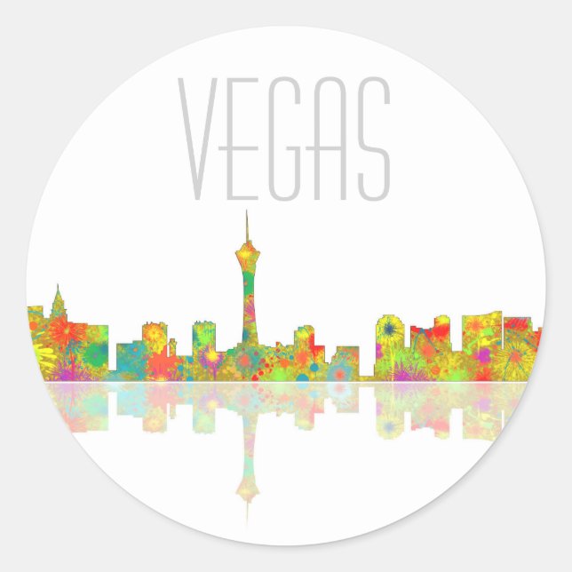 LAS VEGAS, NEVADA SKYLINE - Autocollants ronds (Devant)