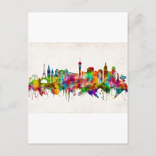 Las Vegas Nevada Skyline Einladungspostkarte (Vorderseite)