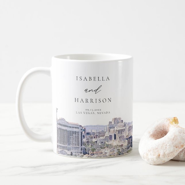 LAS VEGAS NEVADA Skyline Wedding Names Kaffeetasse (Mit Donut)
