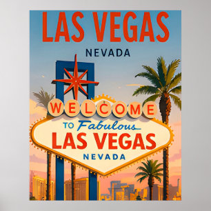 Las Vegas Nevada Skyline Wüsten Reise Erinnerungen Poster