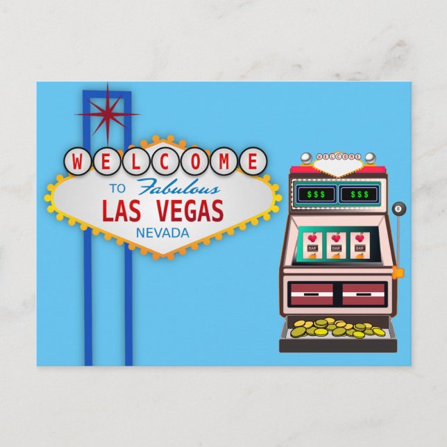 LAS VEGAS Nevada Slot Maschine Postkarte (Vorderseite)