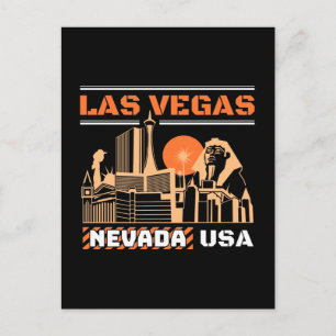Las Vegas Nevada USA Retro Stadtbild Himmel Design Postkarte