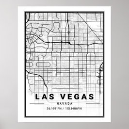 Las Vegas Nevada USA Travel City Karte Poster