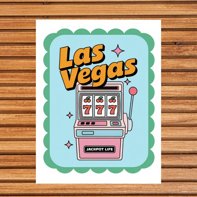 Las Vegas Nevada Vintager Spielplatz Jackpot Postkarte (Las Vegas Nevada Vintage Slot Machine Jackpot Postcard)