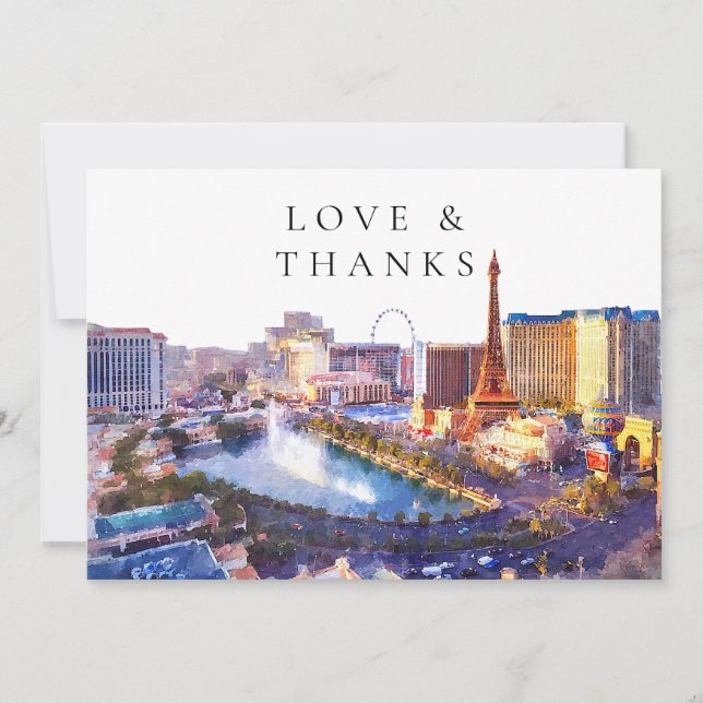 Las Vegas Nevada Wedding Photo Dankeskarte (Vorderseite)