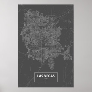 Las Vegas, Nevada (weiß auf Schwarzem) Poster