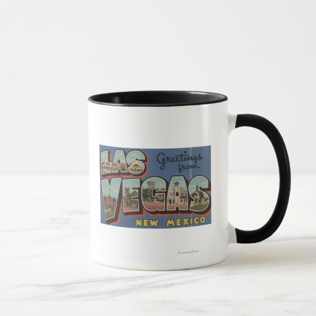 Las Vegas, New Mexiko - Große Briefszenen 2 Tasse (Rechts)