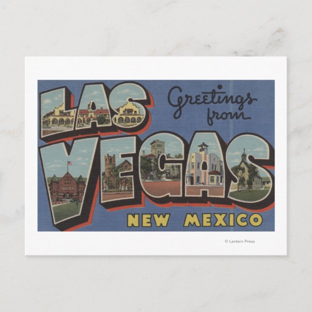 Las Vegas, New Mexiko - Große Briefszenen Postkarte (Vorderseite)