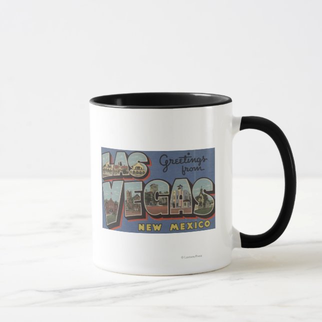 Las Vegas, New Mexiko - Große Briefszenen Tasse (Rechts)