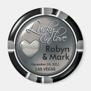 Las Vegas Newlyweds Casino Chip Magnet Favoriser
