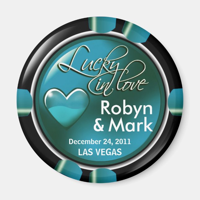 Las Vegas Newlyweds Casino Chip Magnet Favoriser (Devant)