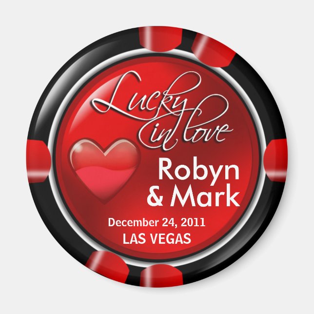 Las Vegas Newlyweds Casino Magnet (Vorne)