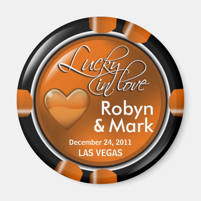 Las Vegas Newlyweds Casino Magnet (Vorne)