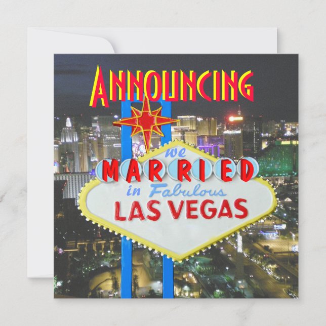 Las Vegas Newlyweds Marriage Photo Faire-part (Devant)
