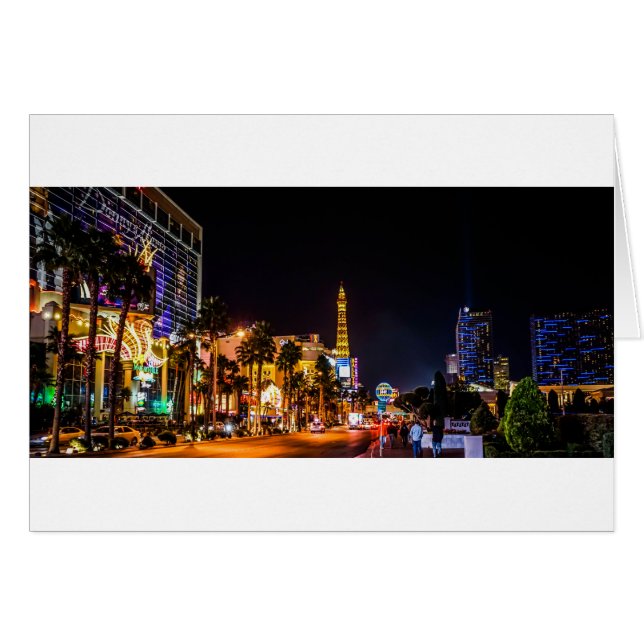 Las Vegas Night Lights Strip Eiffel Tower Casino (Vorderseite (Horizontal))