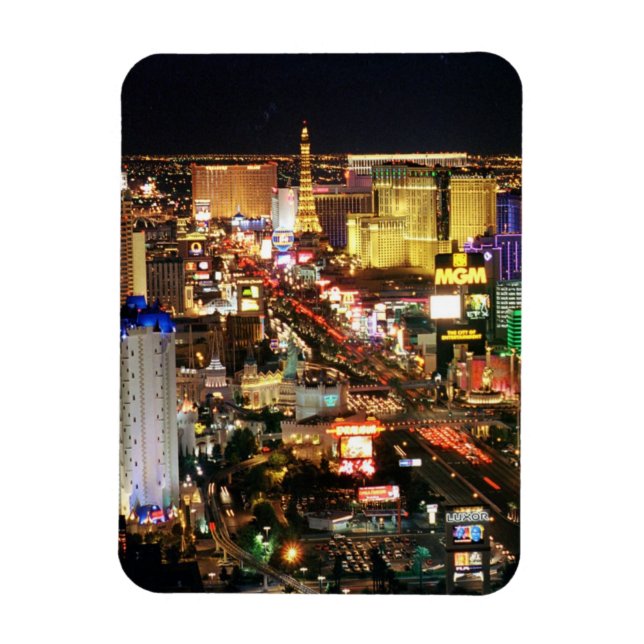 Las Vegas Night Skyline Magnet (Vertikal)