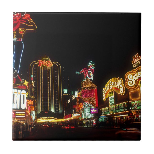 Las Vegas Night Time Neo Lights Casinos Unterschre Fliese (Vorderseite)