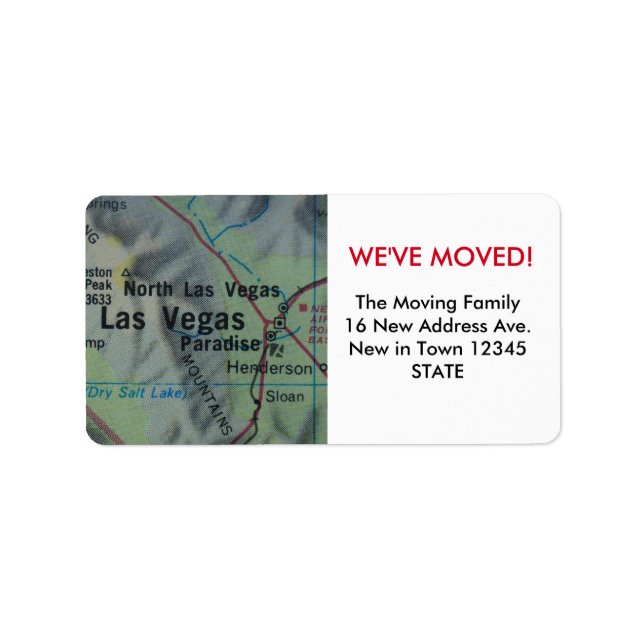 Las Vegas Nous avons déménagé le étiquette (Devant)