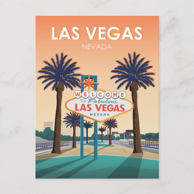 Las Vegas NV Begrüßungszeichen Save the Date Vinta Postkarte (Vorderseite)