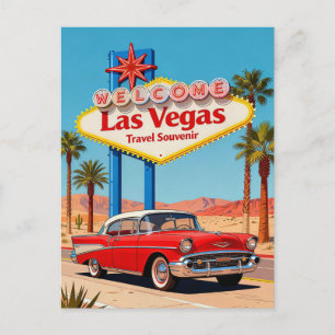 Las Vegas, NV – Retro-Reise im Stil der 1950er Jah Postkarte
