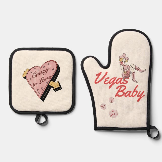 Las Vegas Ofenhandschuh & Topflappen-Set (Vorderseite)
