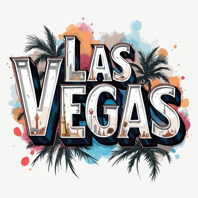 Las Vegas Palm Splash Aufkleber ("Welcome to Las Vegas")