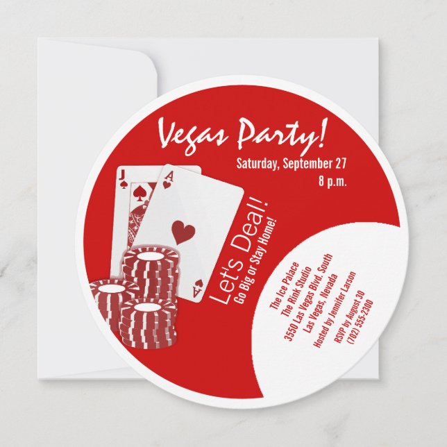 Las vegas Party Einladung (Vorderseite)