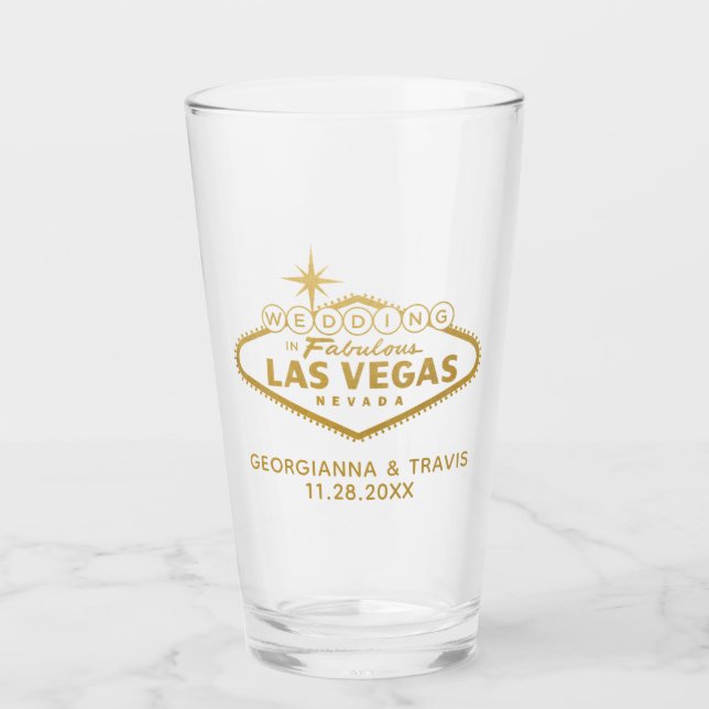 Las Vegas Personalisiert Wedding Brautparty Bevorz Glas (Vorderseite)