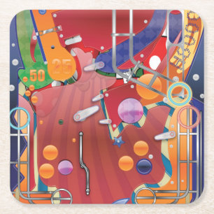 Las Vegas Pinball Machine Rechteckiger Pappuntersetzer