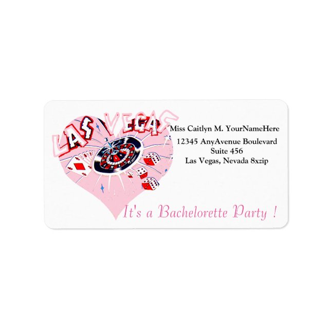 Las Vegas Pink Party Einladung Adressaufkleber (Vorne)