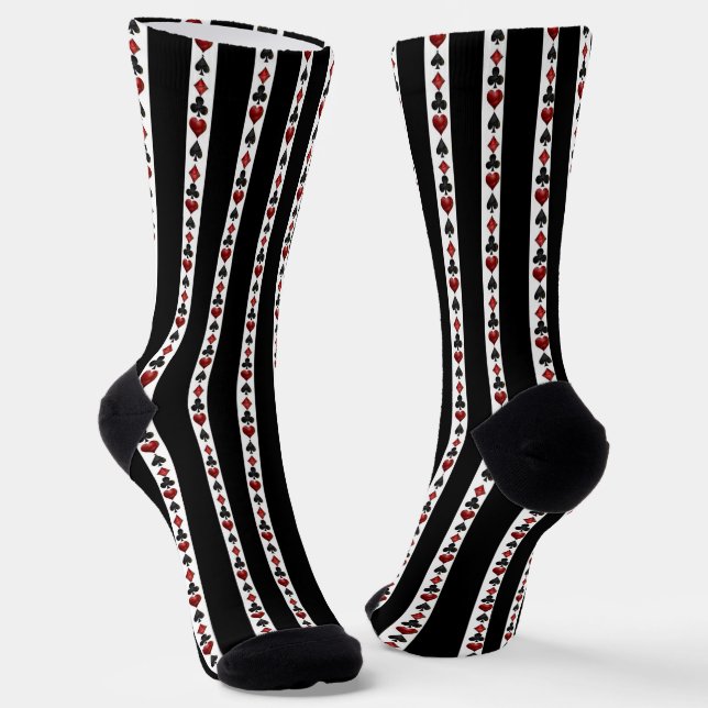 Las Vegas Playing Kartenformen Muster Socken (Gewinkelt)
