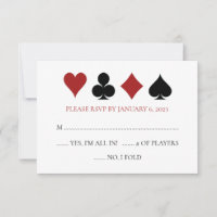 Las Vegas Poker Card Anzug Hochzeit RSVP