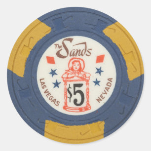 Las Vegas Poker Chip Casino Glücksspiel Veraltet Runder Aufkleber