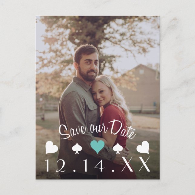 Las Vegas Poker Save the Date Foto Postkarte (Vorderseite)